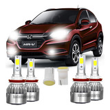 Kit Lampadas Super Led Honda Hrv 2015 A 2018 Farol E Milha