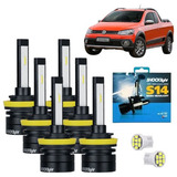 Kit Lâmpadas Ultra Led Farol Alto Baixo Milha Saveiro Cross