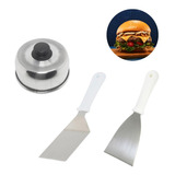 Kit Lanches Hambúrguer Abafador + 2 Espátulas Curva E Reta