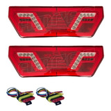 Kit Lanterna Traseira Guerra Carreta Baú Truck 24v Iva Led