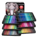 Kit Lápis Kalour 180 Cores Estojo Metal Arte Profissional 