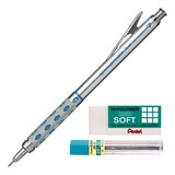 Kit Lapiseira Pentel Graphgear 1000 0.7mm Grafite Borracha