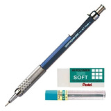 Kit Lapiseira Pentel Graphgear 500 0,7mm Grafite Borracha