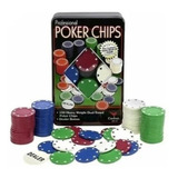 Kit Lata Com 100 Fichas Numeradas De Poker + Ficha Dealer