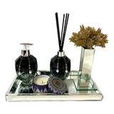 Kit Lavabo Luxo Difusor Sabonete Vela Aromática Vaso Bandeja