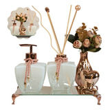 Kit Lavabo Rose Gold Luxuoso Difusor