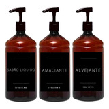 Kit Lavanderia Âmbar 1 Litro Sabão Liq Amaciante E Alvejante