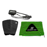 Kit Leash Surf 6´ + Deck Prancha + Capa Toalha Pranchinha