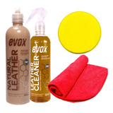 Kit Leather Cleaner E Natural Leather + Microfibra E Aplic