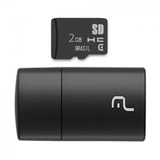 Kit Leitor Usb E Cartão De Memória Micro Sd 2gb Multilaser