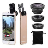 Kit Lente 3 Em 1 Macro Wide Fish Eye Olho De Peixe Celular