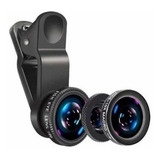 Kit Lente 3 Em 1 Macro Wide Fish Eye Olho De Peixe Celular