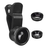 Kit Lente Olho De Peixe Panorâmica 3 Em 1 Celular Universal