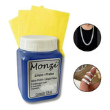 Kit Limpa Prata Monzi 125 Ml + 3 Flanelas Mágicas Brilho