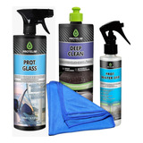 Kit Limpa Vidro Removedor Chuva Acida Cristalizador Flanela
