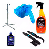 Kit Limpador Limpeza Corrente Bicicleta Bike + Suporte 6 X 1
