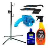 Kit Limpador Limpeza Corrente Bicicleta Bike + Suporte 6x1