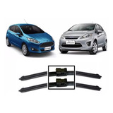 Kit Limpador Parabrisas New Fiesta 2010 A 2017 Dianteiros Silicone