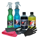 Kit Limpeza Automotiva Hidratação Cera Profissional Proteção