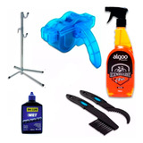 Kit Limpeza De Corrente Bicicleta + Suporte Regulável 6 X 1