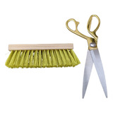 Kit Limpeza Limpa Cavalo Tesoura Tosa Crina + Escova Escovão