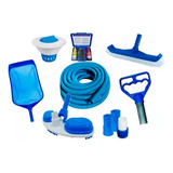 Kit Limpeza Piscina Ph Aspirador, Escova, Peneira, Mangueira