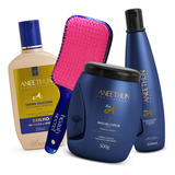 Kit Linha A Aneethun Shampoo Creme Mascara + Escova Beauty Secret