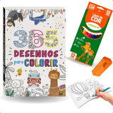 Kit Livro 365 Desenhos + Caixa 12 Lápis Brinquedo