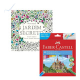 Kit Livro Jardim Secreto + Lápis Cor 48 Cores Faber Castell