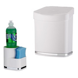 Kit Lixeira 2,5l Suporte Porta Detergente