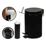 Kit Lixeira Cesto De Lixo 3l + Escova Sanitária Para Vaso