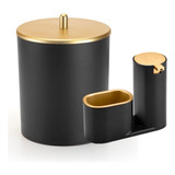 Kit Lixeira Cozinha 5l E Dispenser Porta Detergente Luxo