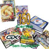 Kit Lote De 150 Cartas Pokémon + Gx + Lendário + Raras Br 
