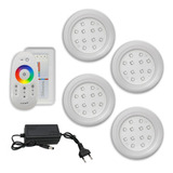 Kit Luminária Piscina 4 Superleds 18w + Módulo Rgb Com Fonte