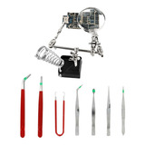 Kit Lupa C/ Garras Suporte Solda Eletrônica Pinça 