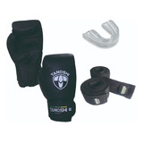 Kit Luva Boxe + Bandagem + Bucal Tanoshi Boxe Muaythai Kick