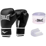 Kit Luva Boxe Everlast Core 2 Training + Bandagem + Protetor