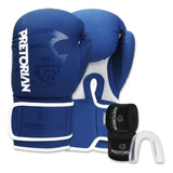 Kit Luva Boxe First Fx2 Pretorian Azul +band+bucal+ Bolsa