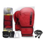 Kit Luva Boxe First Fx2 Pretorian Vermelho +band+bucal+bolsa