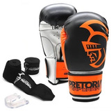 Kit Luva Boxe Thai Pretorian First Performance Laranja+bolsa