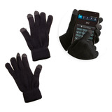 Kit Luva De Lã Touch Screen Celular Tablet E Touca De Tricot