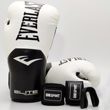 Kit Luva Everlast Elite V2 + Bandagem + Bucal - C/ Bolsa