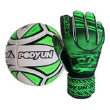 Kit Luva Goleiro Atack Infantil Latex Nacional E Bola Podyun