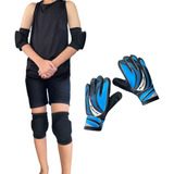 Kit Luva Goleiro Wk Joelheira E Cotoveleira Premium Infantil