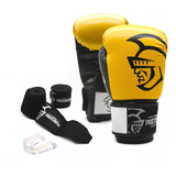 Kit Luva Pretorian Elite Boxe Muay Thai + Bandagem + Bucal