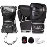 Kit Luva Thai Boxe Naja Black