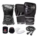 Kit Luva Thai Boxe Naja Black