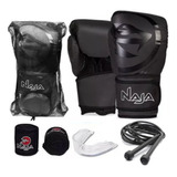 Kit Luva Thai Boxe Naja Black