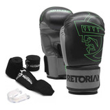 Kit Luvas De Boxe Muay Thai Pretorian First Bandagem + Bucal