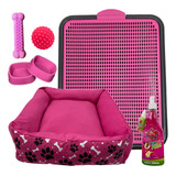 Kit Luxo Caminha Transporte Casinha Plástica Para Cães Promo